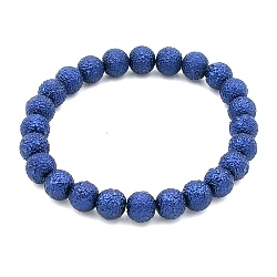 Armband 10mm ijsglasparel donkerblauw