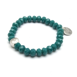 Armband facetkralen 8mm  met vergulde tussenkraal