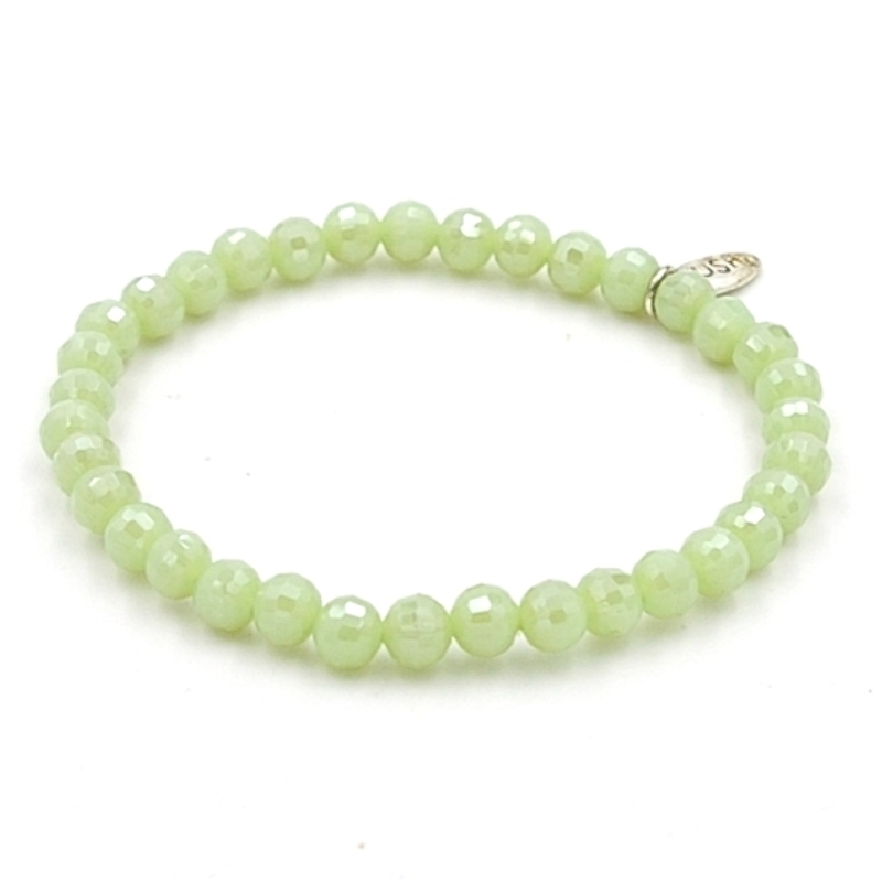 Armband facet 6mm (lichtgroen)