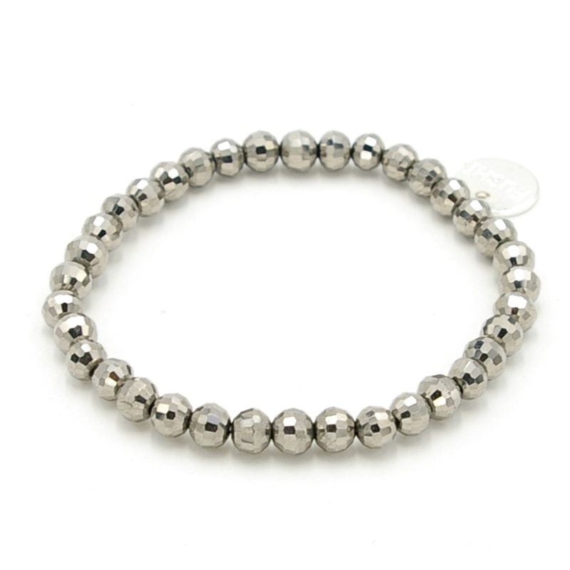 Armband facet 6mm (antraciet)