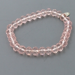 Armband facet 8mm (transparant roze)