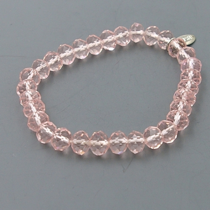 Armband facet 8mm (transparant roze)