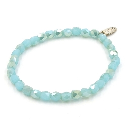 Armband facet hoekig wit met gouden AB glans