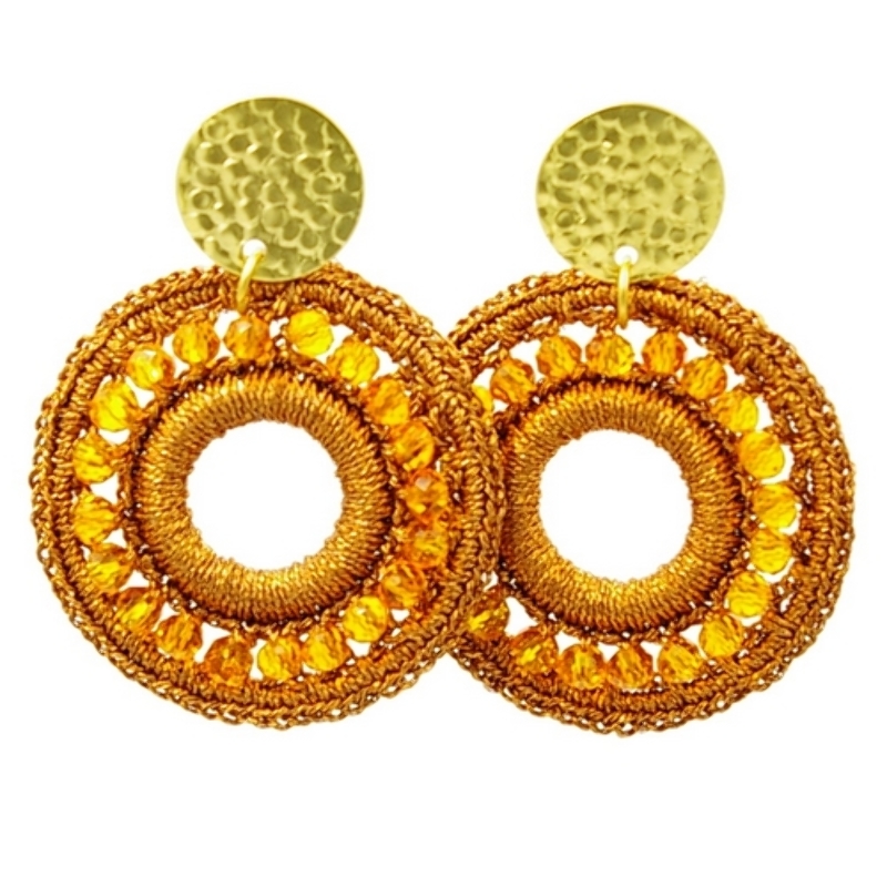 Oorbellen satijndraad rond open brick