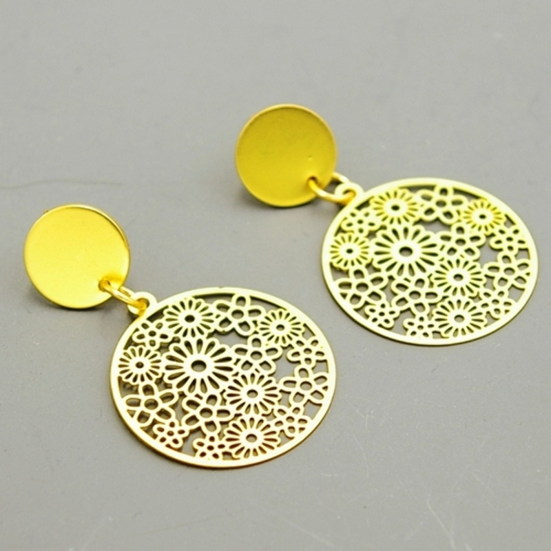 Oorbellen fiiligrain plaatje matgoud