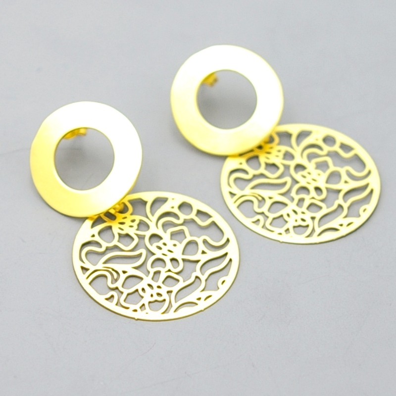 Oorbellen fiiligrain plaatje matgoud