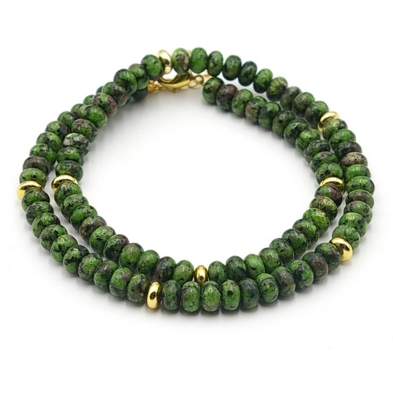 Ketting kort halfedelsteen green ruby