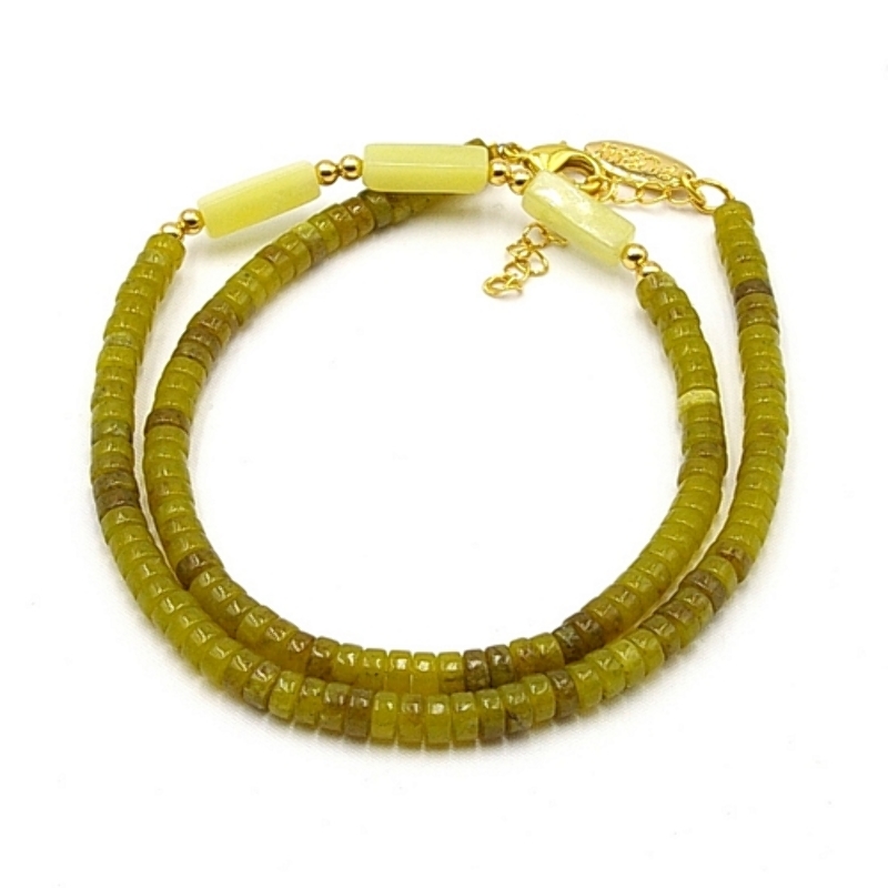 Ketting kort halfedelsteen lemon yellow