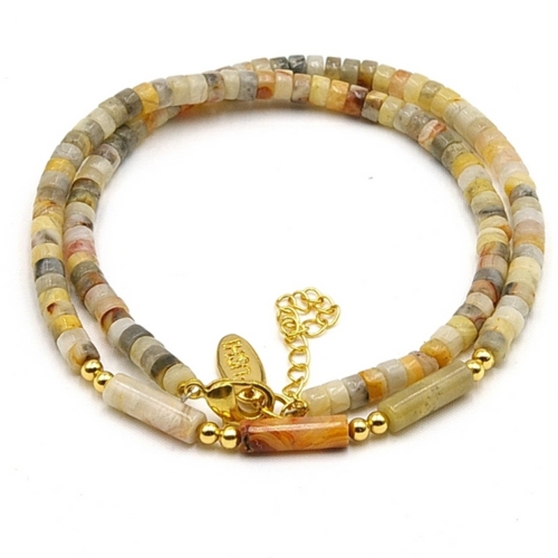 Ketting kort halfedelsteen crazy agate