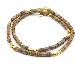 Ketting kort halfedelsteen red howlite