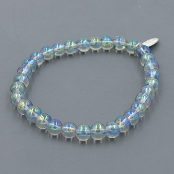 Armband 6mm glas groen AB