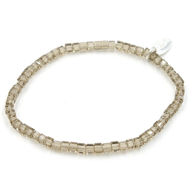 Armband facet 4mm vierkant (rook)