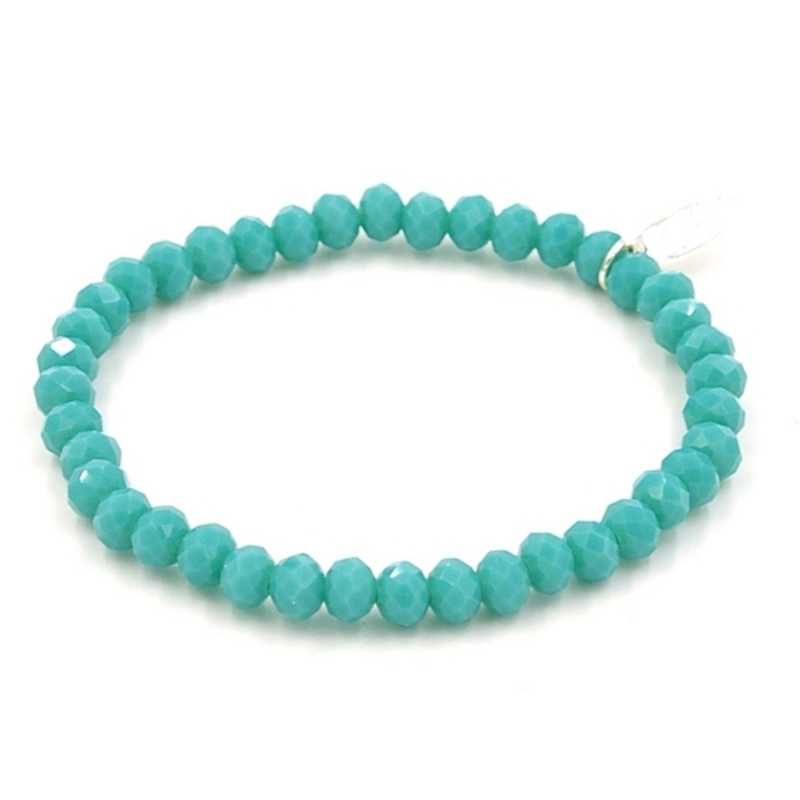 Armband facet 6mm (zeegroen)