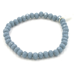 Armband facet 6mm (blauwgrijs)