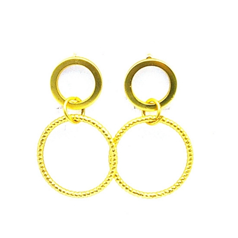 Oorbellen open gouden steker met gouden ring