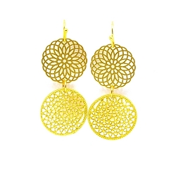 Oorbellen metaal filligrain plaatjes