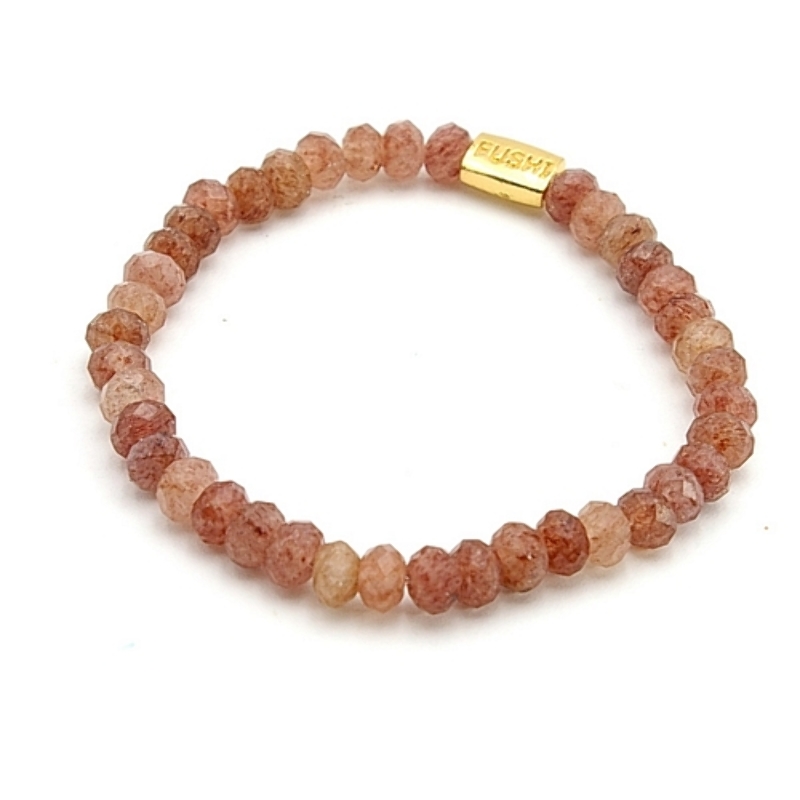 Armband facetgeslepen donut halfedelsteen oudroze