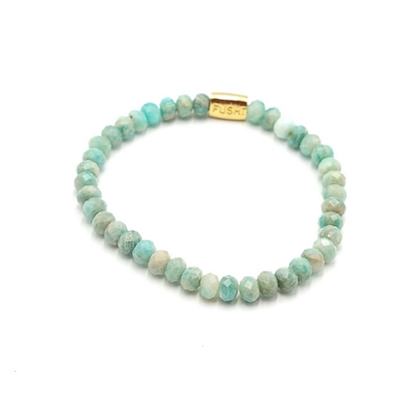 Armband halfedelsteen donut agaat groen