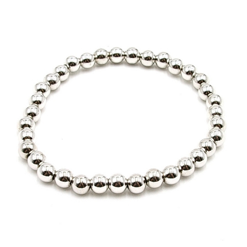Armband 6mm verzilverd