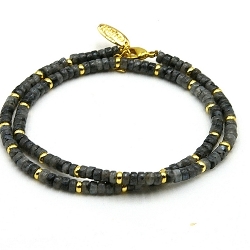 Ketting kort halfedelsteen black labradorite