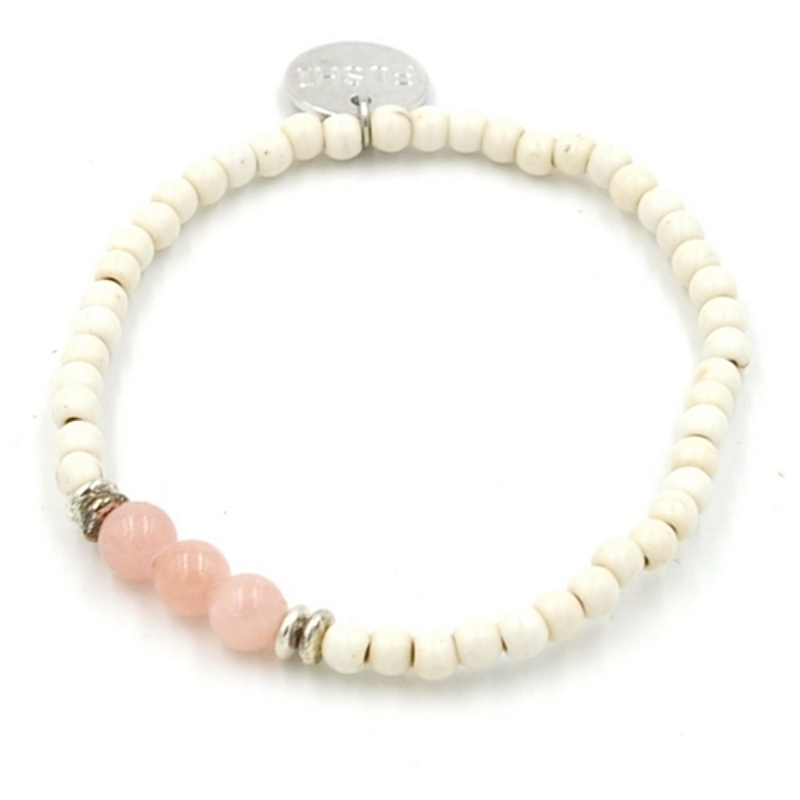 Armband 4mm gekleurd turquoise met steenkralen