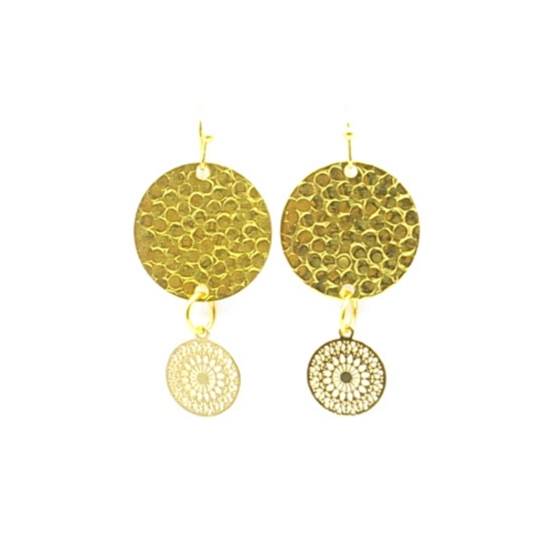 Oorbellen metaal goud plaatjes