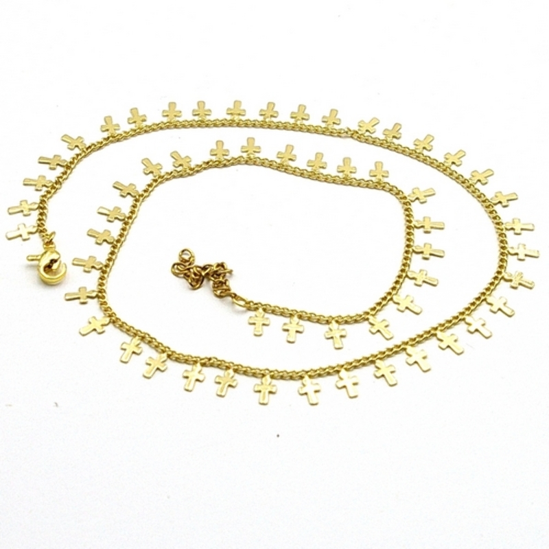 Ketting metaal goud kruisjes