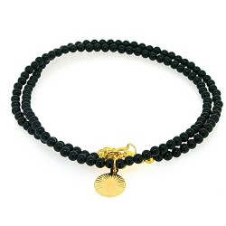 Ketting halfedelsteen 3mm Onyx