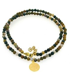 Ketting halfedelsteen 3mm...