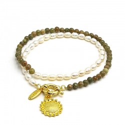 Ketting kort zoetwaterparel...
