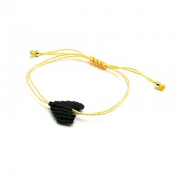 Armband macramee hart zwart