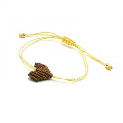 Armband macramee hart bruin