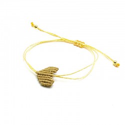 Armband macramee hart beige