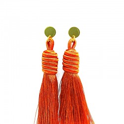 Oorbellen satijndraad kwast...