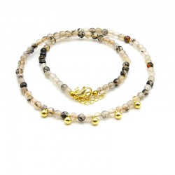 Ketting dyed Agate facet...