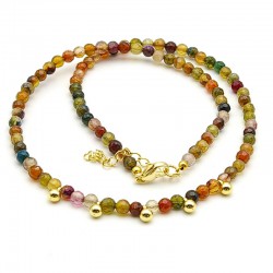 Ketting dyed agate facet...