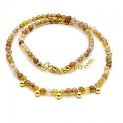 Ketting dyed Agate facet...
