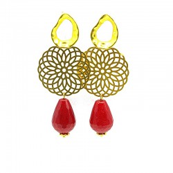 Oorbellen gouden steker met...