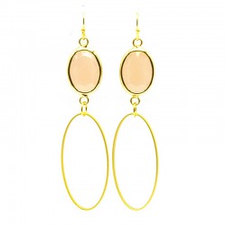 Oorbellen goud ovaal metaal...