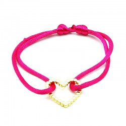 Armband zijdedraad roze met...