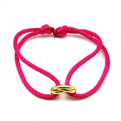 Armband zijdedraad roze met...