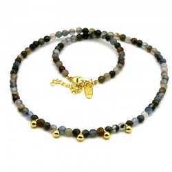 Ketting facet halfedelsteen...