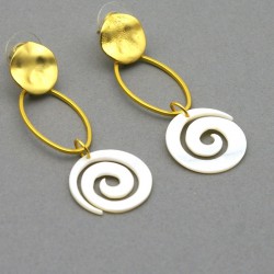 Oorbellen metaal ovaal met...