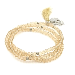 Armband facetglas 3 keer om met kwastje