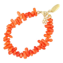 Armband koraal chips oranje