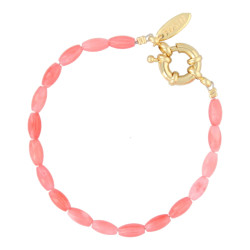 Armband koraal pink ovaal...