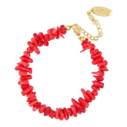 Armband koraal staafjes rood