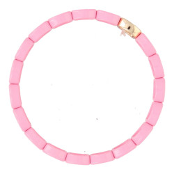 Armband emaille tegel roze