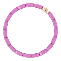 Armband emaille tegel magenta