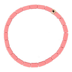 Armband emaille tegel oud roze